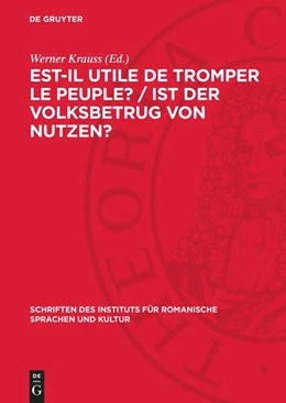 Abbildung von Krauss | Est-il utile de tromper le peuple? / Ist der Volksbetrug von Nutzen? | 1. Auflage | 1966 | beck-shop.de