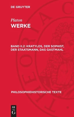 Abbildung von Platon | Kratylos, Der Sophist, Der Staatsmann, Das Gastmahl | 1. Auflage | 1986 | beck-shop.de