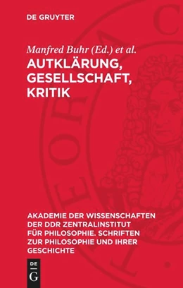 Abbildung von Buhr / Förster | Aufklärung, Gesellschaft, Kritik | 1. Auflage | 1986 | beck-shop.de