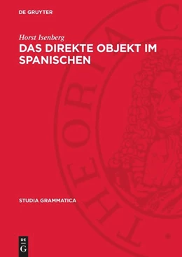 Abbildung von Isenberg | Das direkte Objekt im Spanischen | 1. Auflage | 1968 | beck-shop.de