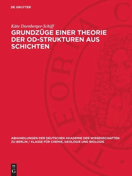 Abbildung von Dornberger-Schiff | Grundzüge einer Theorie der OD-Strukturen aus Schichten | 1. Auflage | 1964 | beck-shop.de
