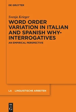 Abbildung von Krieger | Word order variation in Italian and Spanish why-interrogatives | 1. Auflage | 2024 | beck-shop.de