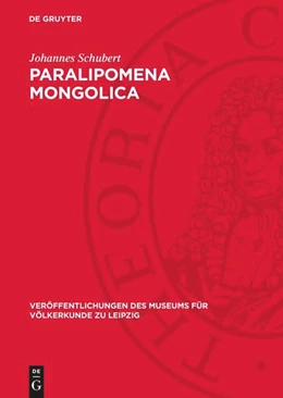 Abbildung von Schubert | Paralipomena Mongolica | 1. Auflage | 1971 | beck-shop.de