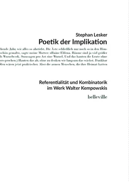 Abbildung von Lesker / Hagestedt | Poetik der Implikation | 1. Auflage | 2025 | beck-shop.de