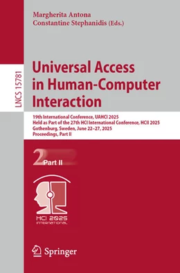 Abbildung von Antona / Stephanidis | Universal Access in Human-Computer Interaction | 1. Auflage | 2025 | beck-shop.de