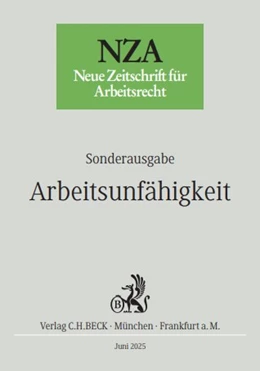 Abbildung von NZA Sonderausgabe »Arbeitsunfähigkeit« | | 2025 | beck-shop.de