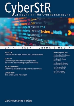 Abbildung von CyberStR - Zeitschrift für Cyberstrafrecht
 | 1. Auflage | 2025 | beck-shop.de