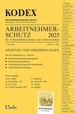 Abbildung von Reznik / Doralt | KODEX Arbeitnehmerschutz 2025 | 34. Auflage | 2025 | beck-shop.de