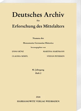 Abbildung von Bünz / Hartmann | Deutsches Archiv für Erforschung des Mittelalters 80 (2024) 2 | 1. Auflage | 2025 | 80,2 | beck-shop.de