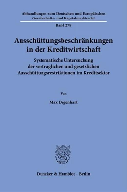 Abbildung von Degenhart | Ausschüttungsbeschränkungen in der Kreditwirtschaft | 1. Auflage | 2025 | beck-shop.de