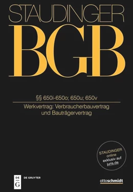 Abbildung von Meier / Vogel | Staudinger BGB §§ 650i-650o; 650u-650v (Verbraucherbauvertrag und Bauträgervertrag) | 1. Auflage | 2025 | beck-shop.de