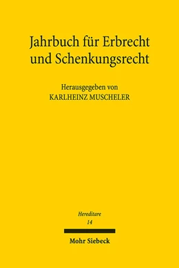 Abbildung von Muscheler | Jahrbuch für Erbrecht und Schenkungsrecht | 1. Auflage | 2025 | beck-shop.de