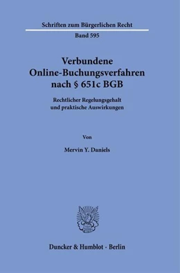 Abbildung von Daniels | Verbundene Online-Buchungsverfahren nach § 651c BGB | 1. Auflage | 2025 | beck-shop.de