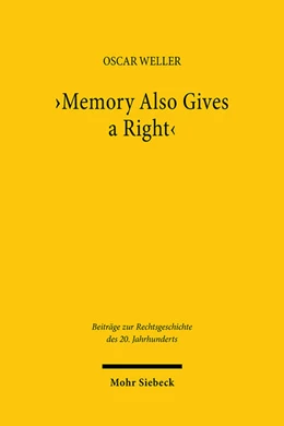 Abbildung von Weller | 'Memory Also Gives a Right' | 1. Auflage | 2025 | beck-shop.de