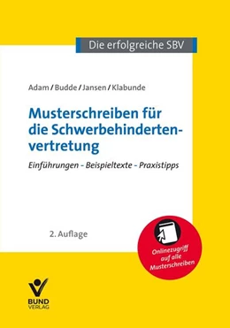 Abbildung von Adam / Budde | Musterschreiben für die Schwerbehindertenvertretung | 2. Auflage | 2025 | beck-shop.de
