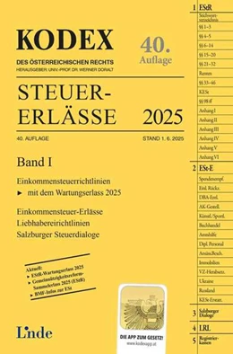 Abbildung von Schilcher / Doralt | KODEX Steuer-Erlässe 2025, Band I | 40. Auflage | 2025 | beck-shop.de
