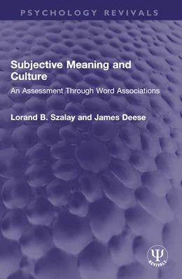 Abbildung von Deese / Szalay | Subjective Meaning and Culture | 1. Auflage | 2025 | beck-shop.de