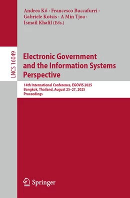Abbildung von Ko / Buccafurri | Electronic Government and the Information Systems Perspective | 1. Auflage | 2025 | beck-shop.de