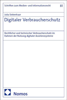 Abbildung von Siebenhaar | Digitaler Verbraucherschutz | 1. Auflage | 2025 | 81 | beck-shop.de