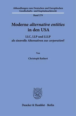Abbildung von Rathert | Moderne ›alternative entities‹ in den USA | 1. Auflage | 2025 | beck-shop.de