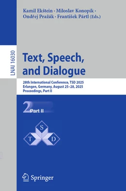 Abbildung von Ek¿tein / Konopík | Text, Speech, and Dialogue | 1. Auflage | 2025 | beck-shop.de