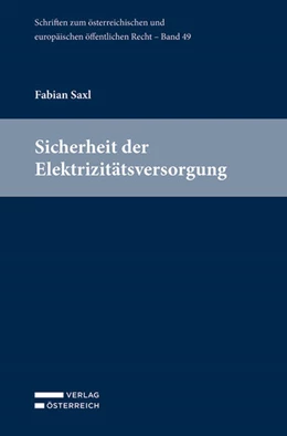 Abbildung von Saxl | Sicherheit der Elektrizitätsversorgung | 1. Auflage | 2025 | beck-shop.de