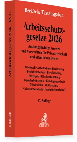 Abbildung von Arbeitsschutzgesetze 2026 | 67. Auflage | 2026 | beck-shop.de