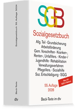 Abbildung von Sozialgesetzbuch mit Sozialgerichtsgesetz und zugehörigen Verordnungen: SGB | 55. Auflage | 2026 | 5024 | beck-shop.de