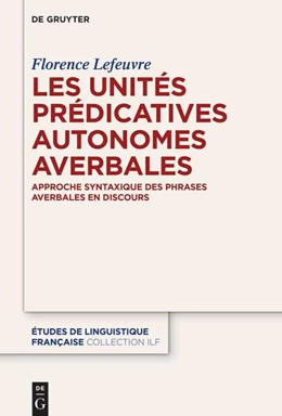 Abbildung von Lefeuvre | Les unités prédicatives autonomes averbales | 1. Auflage | 2025 | beck-shop.de