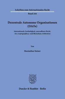 Abbildung von Steiner | Dezentrale Autonome Organisationen (DAOs) | 1. Auflage | 2025 | beck-shop.de