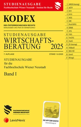 Abbildung von Doralt | KODEX Wirtschaftsberatung Band I (FH Wr. Neustadt) 2025 | 7. Auflage | 2025 | beck-shop.de