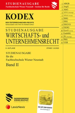 Abbildung von Doralt | KODEX Wirtschafts- und Unternehmensrecht Band II (FH Wr. Neustadt) 2025 | 8. Auflage | 2025 | beck-shop.de