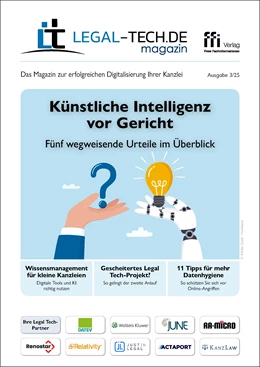 Abbildung von LEGAL-TECH.DE magazin • Ausgabe 3/2025 | | 2025 | beck-shop.de