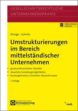 Abbildung von Ettinger / Schmitz | Umstrukturierungen im Bereich mittelständischer Unternehmen | 7. Auflage | 2025 | beck-shop.de