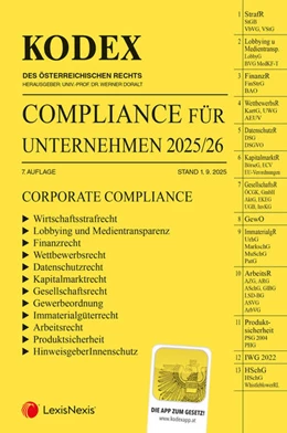 Abbildung von Doralt | KODEX Compliance für Unternehmen 2025 - inkl. App | 7. Auflage | 2025 | beck-shop.de