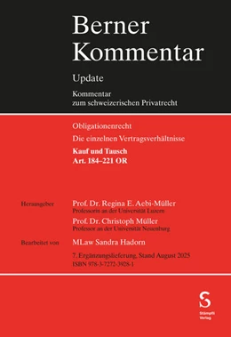 Abbildung von Müller / Aebi-Müller | Kauf und Tausch, Art. 184–221 OR, 7. Ergänzungslieferung | 1. Auflage | 2025 | beck-shop.de