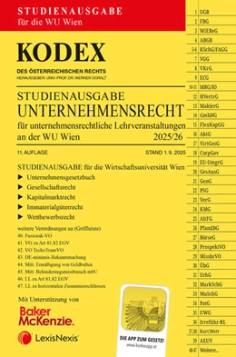 Abbildung von Doralt | KODEX Unternehmensrecht für unternehmensrechtliche LVA (WU Wien) 2025/26 - inkl. App | 11. Auflage | 2025 | beck-shop.de