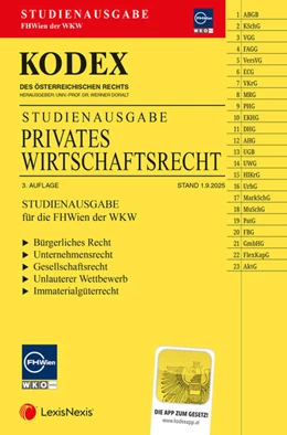 Abbildung von Doralt | KODEX Privates Wirtschaftsrecht für die FHWien der WKW 2025/26 - inkl. App | 3. Auflage | 2025 | beck-shop.de
