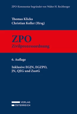 Abbildung von Klicka / Koller | ZPO - Zivilprozessordnung | 6. Auflage | 2025 | beck-shop.de