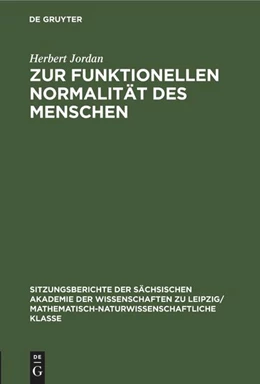 Abbildung von Jordan | Zur funktionellen Normalität des Menschen | 1. Auflage | 2022 | beck-shop.de