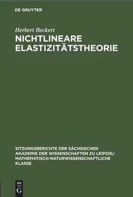 Abbildung von Beckert | Nichtlineare Elastizitätstheorie | 1. Auflage | 2022 | beck-shop.de