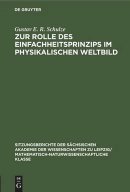 Abbildung von Schulze | Zur Rolle des Einfachheitsprinzips im physikalischen Weltbild | 1. Auflage | 2022 | beck-shop.de