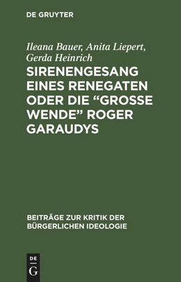 Abbildung von Bauer / Liepert | Sirenengesang eines Renegaten oder Die 