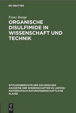 Abbildung von Runge | Organische Disulfimide in Wissenschaft und Technik | 1. Auflage | 2022 | beck-shop.de