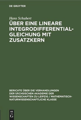 Abbildung von Schubert | Über eine lineare Integrodifferentialgleichung mit Zusatzkern | 1. Auflage | 2022 | beck-shop.de