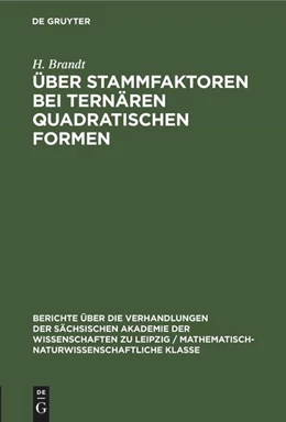 Abbildung von Brandt | Über Stammfaktoren bei ternären quadratischen Formen | 1. Auflage | 2022 | beck-shop.de