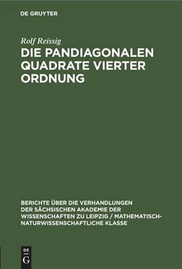 Abbildung von Reissig | Die pandiagonalen Quadrate vierter Ordnung | 1. Auflage | 2022 | beck-shop.de