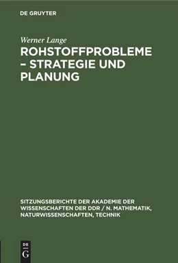 Abbildung von Lange | Rohstoffprobleme - Strategie und Planung | 1. Auflage | 2022 | beck-shop.de