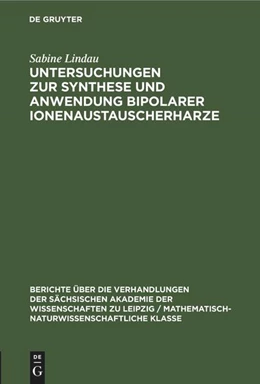 Abbildung von Wolf / Eckert | Untersuchungen zur Synthese und Anwendung bipolarer Ionenaustauscherharze | 1. Auflage | 2022 | beck-shop.de