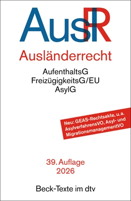 Abbildung von Ausländerrecht: AuslR | 39. Auflage | 2026 | 5537 | beck-shop.de